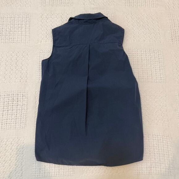 Akris Punto 6 cotton ruffle sleeveless button front blouse top TS 2959 - Picture 8 of 11